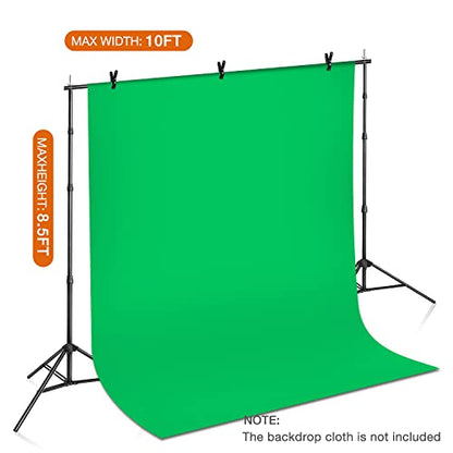 Yesker 8.5X10ft Background Stand Backdrop Support System Kit Photo Video Studio Adjustable Backdrop Stand for Photoshoot Photography Parties Wedding with Carrying Bag - size: 8.5x10ft Backdrop Stand