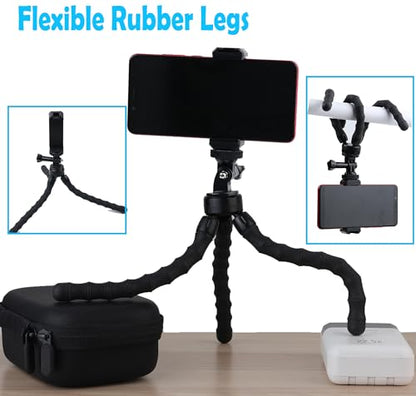 Portable and Flexible Phone Tripod Stand with Wireless Remote, Travle Tripod Compatible with iPhone 17 16 15,Android for Video Recording, Travle, Vlogging Selfie