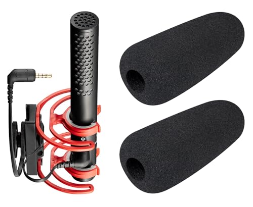 SOULWIT 2Pcs Pop Filter for RØDE(Rode) VideoMic NTG Microphone - Black