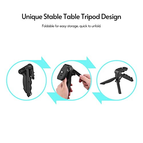 01LM Desk Stand Vlog Kit for Smartphone Video Making with Mic LED Light Remote Control