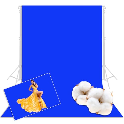 Prism 100% Cotton Extra Thick Professional Video Blue Screen Backdrop 9x11 ft, Brushed for Low Light Reflectance and Bleed Through, Sustainable Organic Cotton Muslin with No Microplastic Shedding - color: Blue 9x11ft