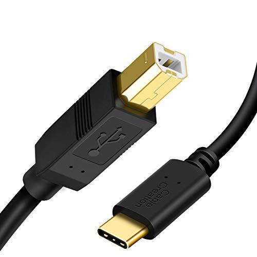 CableCreation USB B to USB C Printer Cable 6.6FT, Type B to Type C Printer Cord for MacBook Pro, Air, MIDI Cable for Yamaha Casio Digital Piano, MIDI Keyboard, DJ Controller, DAC to iPad - 2M, Black - color: Black, size: 6.6FT