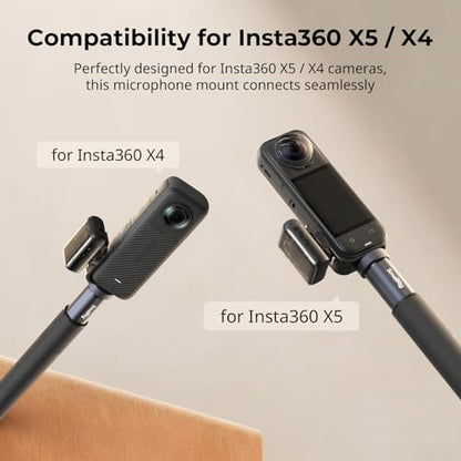 SMALLRIG Cold Shoe Mount 360° Adjustable for Insta360 X5 / X4 Accessories, Invisible Microphone Mount for DJI Mic 3 Transmitter, with 18.5mm Audio Adapter Cable - 5825 - style: Cold Shoe Mount