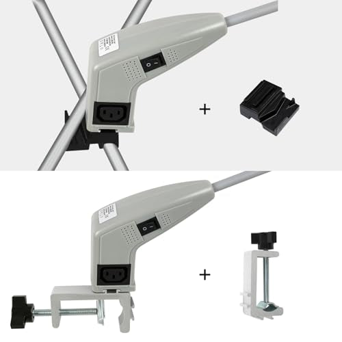 Trade Show Lights LED Display and Exhibit Arm Lighting, Connectable Tradeshow Lights Included Clamps, Mounting Brackets, Power Cables, Connect Cables (2pcs Grey) - color: Gray