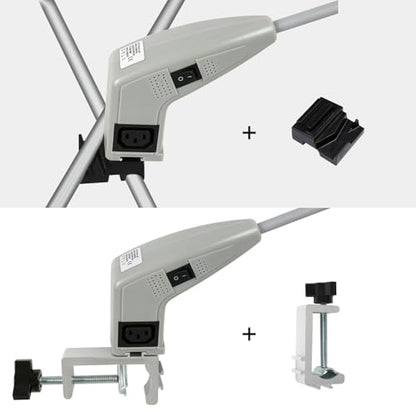 Trade Show Lights LED Display and Exhibit Arm Lighting, Connectable Tradeshow Lights Included Clamps, Mounting Brackets, Power Cables, Connect Cables (2pcs Grey) - color: Gray