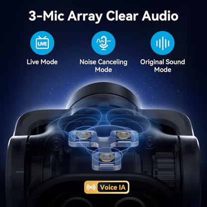 EMEET PIXY Dual-Camera AI-Powered PTZ Camera 2K, AI Tracking, PDAF&AI Autofocus 0.2s, 1/2.55'' Sony Sensor, 3 Mics, Presets, Gesture Control, 2K Webcam for Streaming and OBS/Twitch/Switch 2 Compatible - style: PIXY Dual-Camera AI PTZ 2K