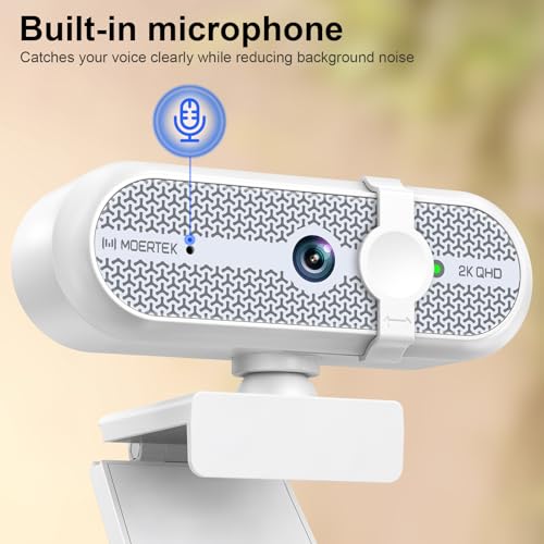 2K Webcam for PC, Webcam with Microphone and Tripod, Auto Light Correction, USB Camera Plug and Play, 90° Wide FOV, Privacy Cover, Works with Skype, Zoom, Meet, Teams, PC, Laptop, Mac, Tablet - style: 2K Webcam with Tripod and Mic