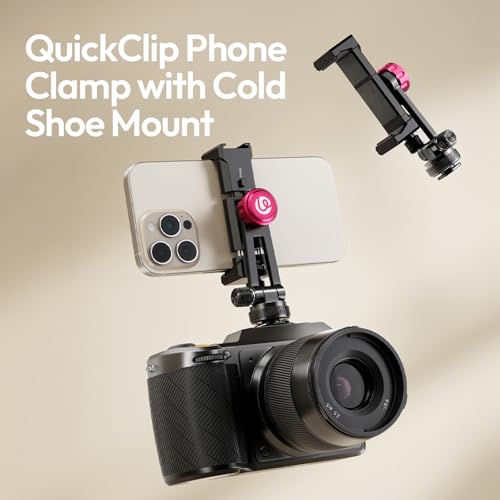 ULANZI MA61 Metal Phone Tripod Mount with Cold Shoe, 360° Adjustable Hot Shoe Camera Phone Mount for iPhone 17 16 15 14 Pro Max, Samsung, Aluminum Alloy Clamp for Vlogging, Live Streaming, Video