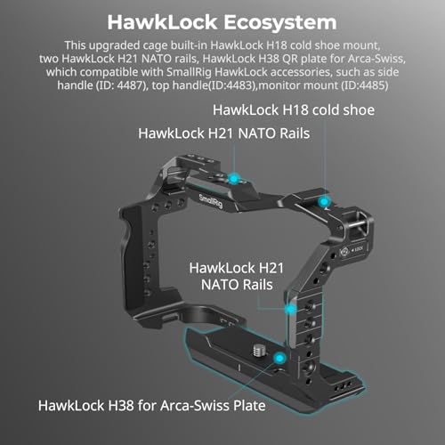 SmallRig R6 Mark II Camera Cage for Canon, Formfitting Video Making Camera Rig for Canon R6 Mark II, Built-in Dual NATO Rails, Quick Release Plate for Arca, Horizontal and Vertical Shooting - style: R6 Mark II Cage