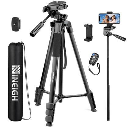 Phone Tripod, 83” Cell Phone Tripod for iPhone, Tall Tripods Selfie Stick with Remote Extendable Phone Holder Stand for Camera Photo Video Recording - size: 83 Inch