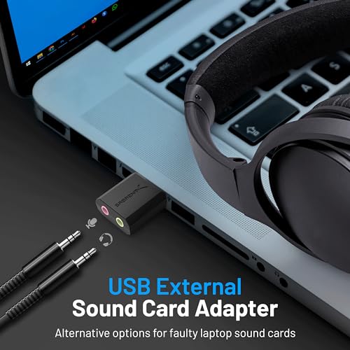 SABRENT USB External Stereo Sound Adapter for Windows and Mac. Plug and Play No Drivers Needed. (AU-MMSA) - style: USB- A