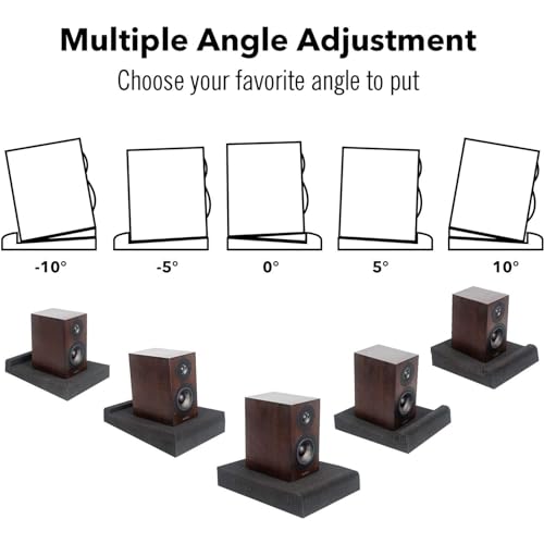 JBER 2 Pack Acoustic Isolation Pads, Studio Monitor Speaker Isolation Foam Pads, High Density Acoustic Foam Suitable for 3-4.5 Inch Speakers for Sound Improvement Prevent Vibrations (8 * 6.3 * 1.4") - size: SMALL for 3"-4.5" MONITOR
