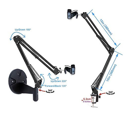 Webcam Stand Kit, 2in1 Wall Mount and Clamp Arm Holder for Logitech C920 C920s C922x C930e C925e Brio