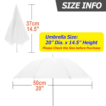 Cosmos 2 Pack Mini Photography Light Reflector Umbrella 20 Inch/ 50cm Diameter White Translucent Soft Umbrella Photography Photo Video Studio Mini Lighting Diffuser for Shooting (Bracket NOT Included)