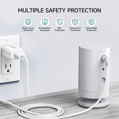 OLAIKE Indoor/Outdoor Power Adapter Ring Stick Up Cam Battery 3rd Gen/2nd Gen/Plug-in, Weatherproof Cable(5m/16ft) to Continuously Charge Camera (No Camera), White - color: (16 ft/5 m,1 Pack) White