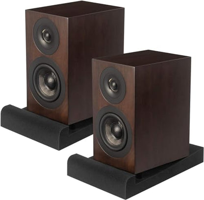 JBER 2 Pack Acoustic Isolation Pads, Studio Monitor Speaker Isolation Foam Pads, High Density Acoustic Foam Suitable for 3-4.5 Inch Speakers for Sound Improvement Prevent Vibrations (8 * 6.3 * 1.4") - size: SMALL for 3"-4.5" MONITOR