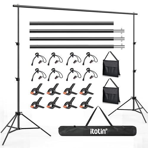 Backdrop Stand 10x7ft(WxH) Photo Studio Background Stand Support System Backdrop Support Kit, for Photography, Advertising Display, Parties Decoration - size: 10x7ft(WxH)