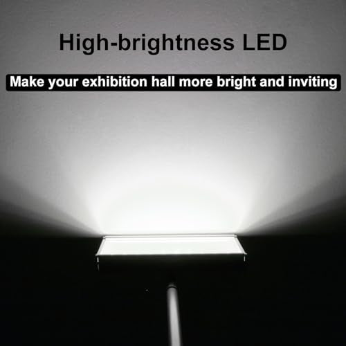 Trade Show Lights LED Display and Exhibit Arm Lighting, Connectable Tradeshow Lights Included Clamps, Mounting Brackets, Power Cables, Connect Cables (2pcs Black) (Black) - color: Black
