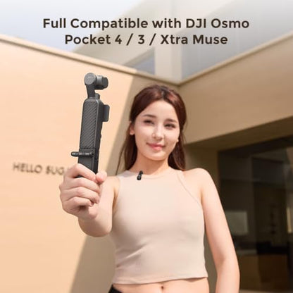 SmallRig Osmo Pocket 4P/4/3/Xtra Muse Battery Handle 5000mAh for DJI | 20W Fast Charge Power Grip, Wireless Mic Direct Connection, 1/4" Thread for Tripod/Selfie Stick, Smart Temperature Control