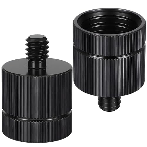 2 PCS Tripod Adapter Laser Level Tripod Conversion Adapter 5/8-11 Female to 1/4 Male, Camera Tripods Adapters, Mic Screw Adapters for Photography Equipment（Black）