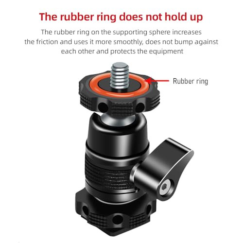 Andoer Mini Ball Head Adapter Monitor Mount Cold Shoe Adapter Aluminum Alloy with 1/4 Inch Screw for Mounting Camera Monitor Microphone LED Video Light