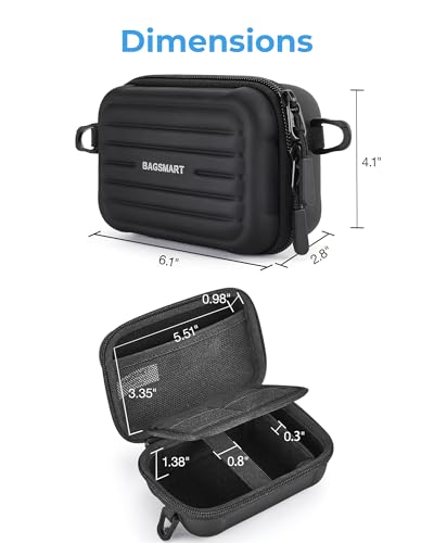 BAGSMART Digital Camera Case, Small Camera Bag with 2 Carrying Ways, Grey | Lightweight Camera Sling Bag for Canon Powershnot ELPH 180/190/Sony DSCW800/DSCW830, Waterproof & Protective - color: Grey