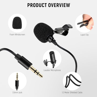 NEEWER 2 Pack Lavalier Lapel Microphone Compatible with DJI Wireless Mic Transmitters Rode Wireless GO II 2, Omnidirectional Condenser Wired Clip On Lav Mics for Stage YouTube Live Streaming, CM5 - style: CM5(2-Pack)w/3.5mm TRS Plug
