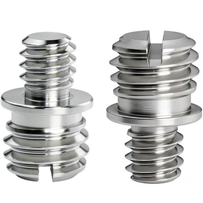 4PCS Stainless Steel 1/4-20 Male to 3/8-16 Male Double Male Thread Adapter Camera Screw Converter with Slotted Head for Tripod Monopod Ball Head Camera Mount - size: 1/4-20 male to 3/8-16 male