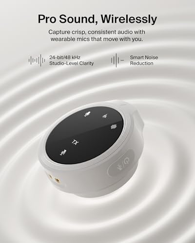 Belkin Stage Wireless Mini Microphone, Wearable Clip On Magnetic Mics for iPhone 17/16/15, Android, 24-bit/48 kHz, Noise Reduction, Dual Lavalier Microphone for YouTube, Vlogging, 36H Battery - style: Microphone