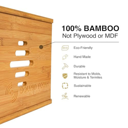 Sound Town DIY Solid Carbonized Bamboo Slanted 12U Studio Rack (4U Top + 8U Lower), with 2U Bottom Storage, Slide-Out Tray, Caster, For Recording Room, Home Studio (STBR-ST12T) - size: 12U(4U Top + 8U Lower),Carbonized Bamboo