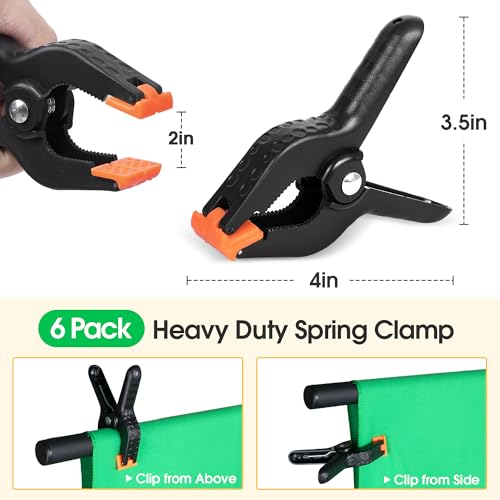 Green Screen Backdrop with Stand, 8x7.2ft Portable Greenscreen Background with Stand, T-Shape Green Screen Stand kit with 6 Spring Clamps, Sandbag, Carry Bag for Zoom, Video - size: 8x7.2 FT