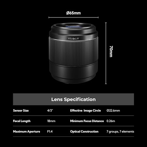 YOLOLIV YoloCam S7 4K60 Streaming Camera with 18mm F1.4 MFT Lens, ToF Autofocus, 4X Zoom, Interchangeable Lens, Plug & Play Webcam, for Twitch, YouTube, Zoom - style: Camera Body with 18mm Lens
