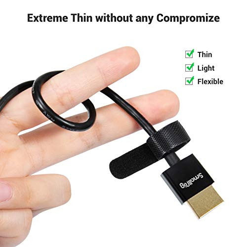 SMALLRIG D to A HDMI Cable Ultra Thin HDMI Cable 55cm/1.8Ft, Super Flexible Slim High Speed 4K 60Hz HDR HDMI 2.0, for GoPro Hero 7/6 /5, for Sony A7RIII / A7II / A6600, for FUJIFILM X-T4 / X-T3-3043B - size: 55CM(D to A)