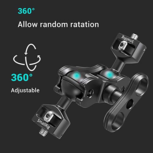 SMALLRIG Articulating Magic Arm with Double Ballheads (1/4" Screw) Monitor Mount for Field Monitor, Lights, Audio Recorders - 2070 - style: 360° full-range