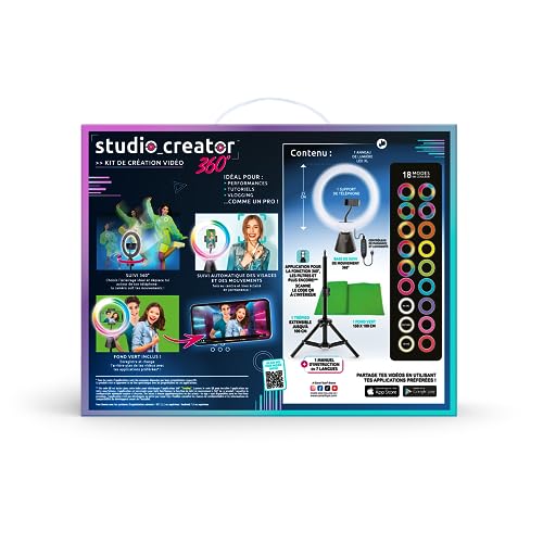 Studio Creator 360 Video Maker Kit, 360 Motion Tracking, LED Ring Light, XL Green Screen, TikTok, Youtube, Influencers