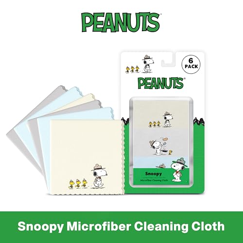 Microfiber Cloth & Glasses Wipes (6 Pack) Lens & Glasses Cleaning Cloth - Eye Glass Clean Cloths - Eyeglass Cleaning Cloths - Camera Lenses & Gadget Delicate Screens - Snoopy - size: 6 Pack