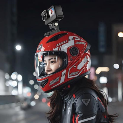 Helmet Mount for GoPro Go Pro, Curved Flat Adhesive Sticky Mounts, Quick Release Buckle, Tripod Adapter, Hero 13 12 11 10 9 8 7 6 5 4 3 2 1 Max Insta 360 DJI Osmo Action Camera Accessories Kit