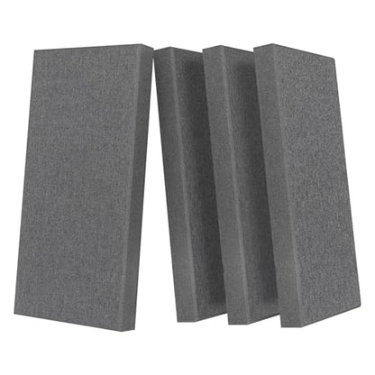 UMIACOUSTICS 4 PCS Acoustic Panels with Hanging Brackets, 2” Thick Fiberglass Sound Proof Panels Removable for Studios, Office, Home Theater Wall- Charcoal Grey - color: Charcoal Grey, size: 23.6" x 11.8"-4pcs