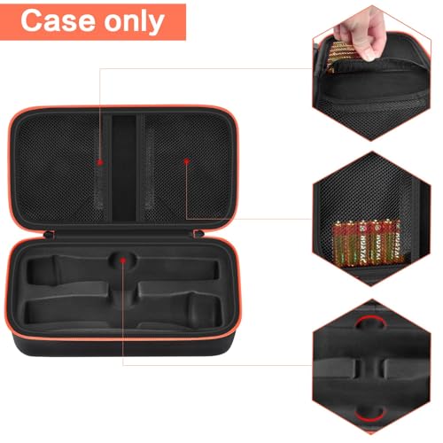 Wireless Microphone Case Compatible with JBL Wireless Two Microphone System, Handheld Dual Mic Travel Bag for Singing or Karaoke for Receivers, Adapters, AA Batteries - color: Black
