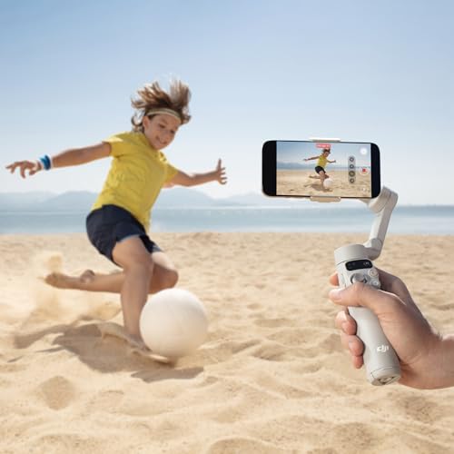 DJI Osmo Mobile 7 Gimbal Stabilizer for iPhone, Android, Built-in Tripod, Portable Stabilizer for iPhone, Selfie Stick, 3-Axis Phone Gimbal, ActiveTrack 7.0, One-Tap Edit, 10hrs Use, Phone Charging