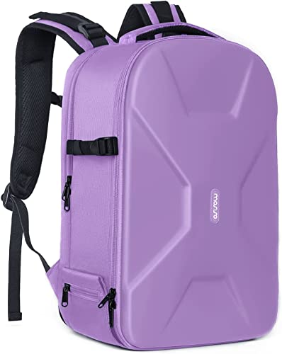 MOSISO Camera Backpack, DSLR/SLR/Mirrorless Photography Camera Bag 15-16 inch Waterproof Hardshell Case with Tripod Holder&Laptop Compartment Compatible with Canon/Nikon/Sony, Purple - color: Purple