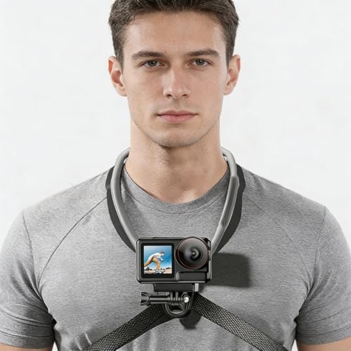 Neck Phone Mount for Action Cameras - Adjustable POV Cameras Holder for Vlogging, Cooking, Travel & Workouts