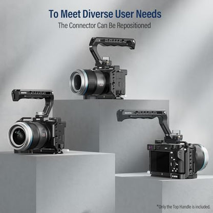SIRUI Top Handle with Locating Mount for ARRI and NATO Mount, All-Aluminium Camera Cage Handle Grip with Cold Shoe with Safety Pin, Multiple Threaded Holes, AM-MTHA, Pack of 1