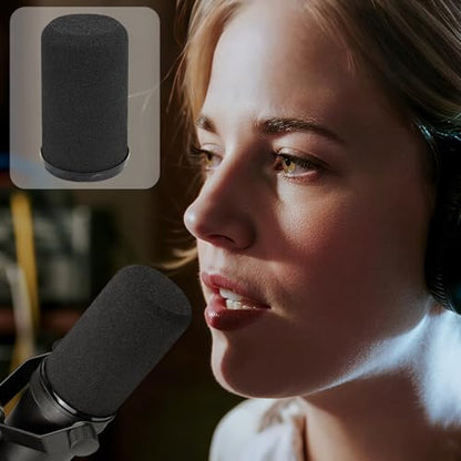 SOULWIT Pop Filter for Shure SM7B/SM7dB - Cylinder Shape | Windscreen for Shure SM7B/SM7dB(Model RK345/RK345B)
