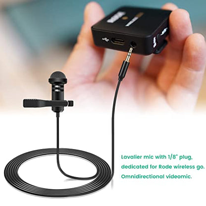 2 Pack Lavalier Microphone Compatible with DJI Mic 2 & Rode Wireless Pro/Wireless GO 2 / II Transmitters - Omnidirectional Lav Lapel Wearable Mic for Vlog Interview Streaming Lectures Broadcasters - color: Regular Version
