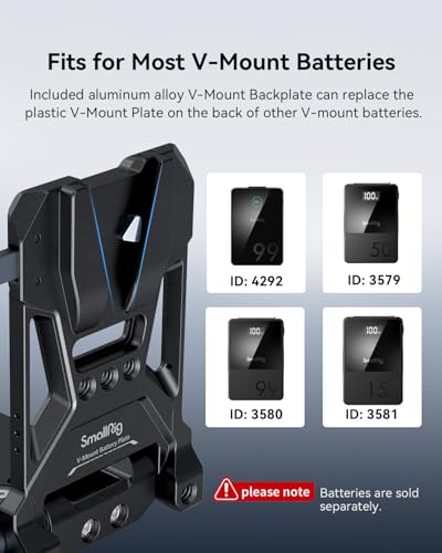 SMALLRIG Foldable V Mount Battery Plate w/QR Plate for Arca, for Sony FX3 / A7 V / A7 IV / A7S III, for Canon R5 / R6, for Nikon Z8, Compact Camera Video Rig, for NEEWER V Mount Battery PS099E - style: Lite