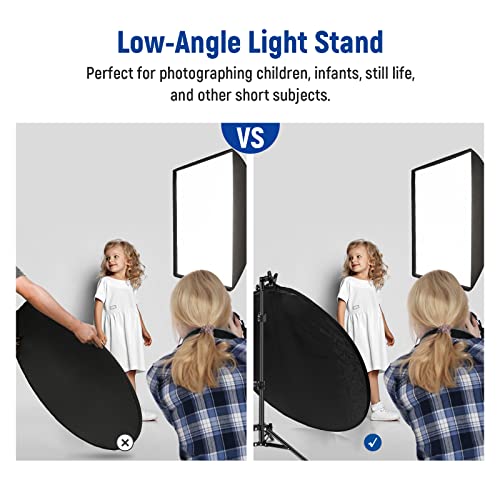 NEEWER 43"/110cm Light Reflector Kit, 5 in 1 Collapsible Round Reflector (Translucent/Silver/Gold/White/Black), Metal Clamp and 21"-43”/53-110cm Short Stand for Low Angle Studio Photography - style: 110cm w/Clamp&Stand