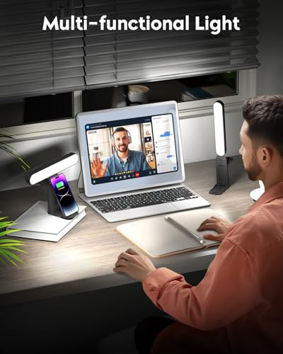 UBeesize Dual Webcam Light for Monitor, Video Conference Lighting with Adjustable Stand, USB Powered Streaming Light with Adapter, Ring Light for Computer Laptop, Zoom Lighting for Video Calls 2 Pack
