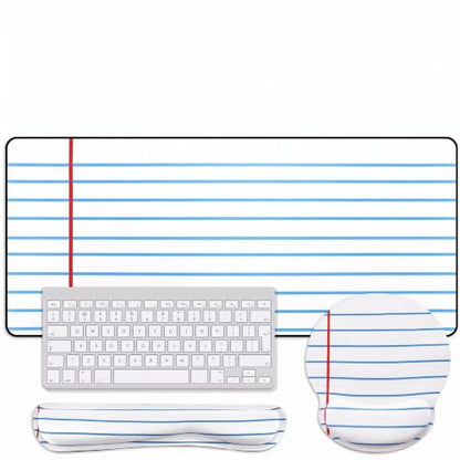 Kingdder Stripes Line Teacher Desk Mat Mouse Pad Set Include Large Desk Mat Pad with Wrist Rest Mouse Support, Keyboard Wrist Rest Coaster Back to School Classroom Teacher Appreciation Gift - style: Line Book
