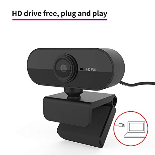 Webcam with Microphone, 1080P Desktop/Laptop Computer Camera, USB Webcam Plug and Play, PC Webcam for Live Streaming, Video Call, Conference, Recording, Online Classes, Game(Black)